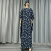 Europa y américa moda de las mujeres de fábrica al por mayor manga corta verano fresco hijab vestido largo conjunto de dos piezas flores impresas vestidos musulmanes vestidos mujeres africanas Specification image